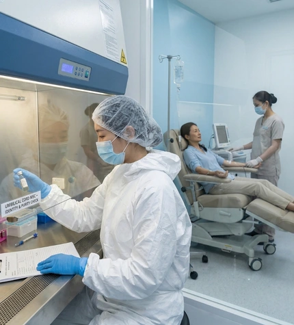 Doctor-led anti aging stem cell therapy process with medical review and IV infusion in Kuala Lumpur clinic