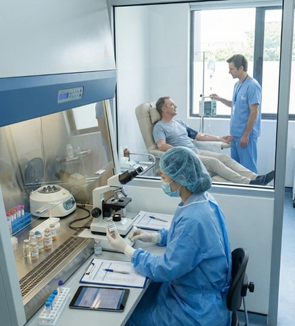 Patient receiving IV stem cell therapy at Cyrona Cell clinic in Kuala Lumpur