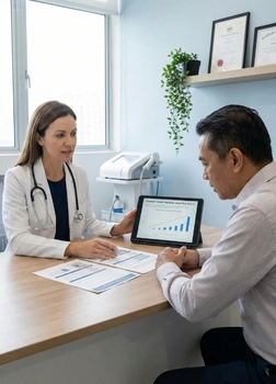 Comfortable clinical session with monitoring after exosome treatment
