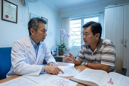 Receiving doctor guidance on stem cell treatment options for disc related back pain