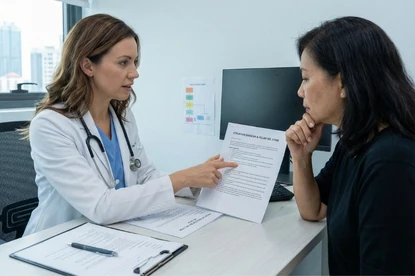 Doctor explaining treatment options and realistic expectations