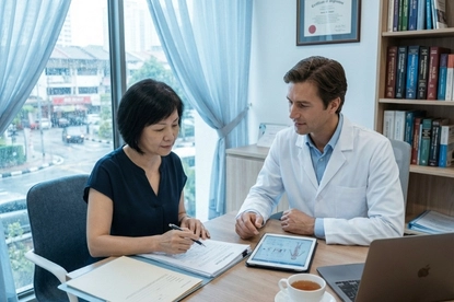 In person consultation at Cyrona Cell Malaysia for osteoarthritis stem cell therapy