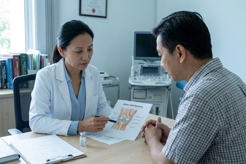 Stem cell therapy improving joint environment and reducing inflammation in osteoarthritis