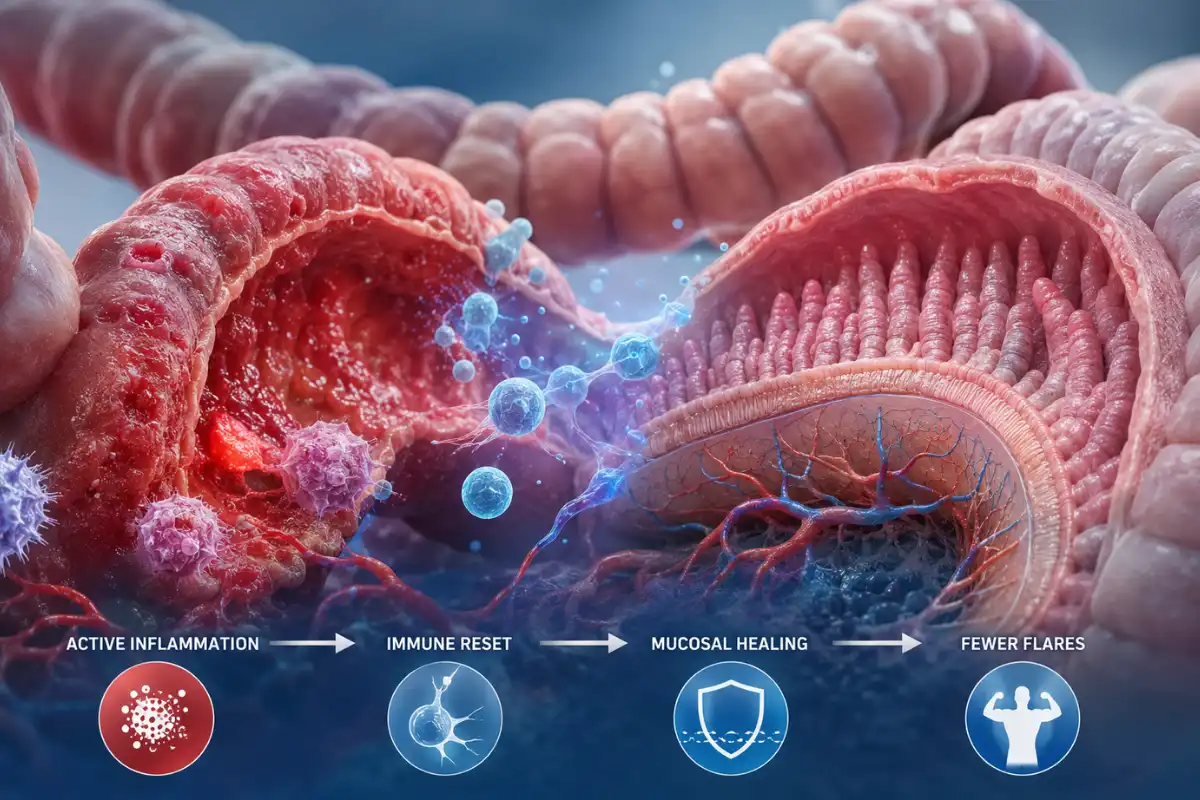 Who responds best to stem cell treatment for UC
